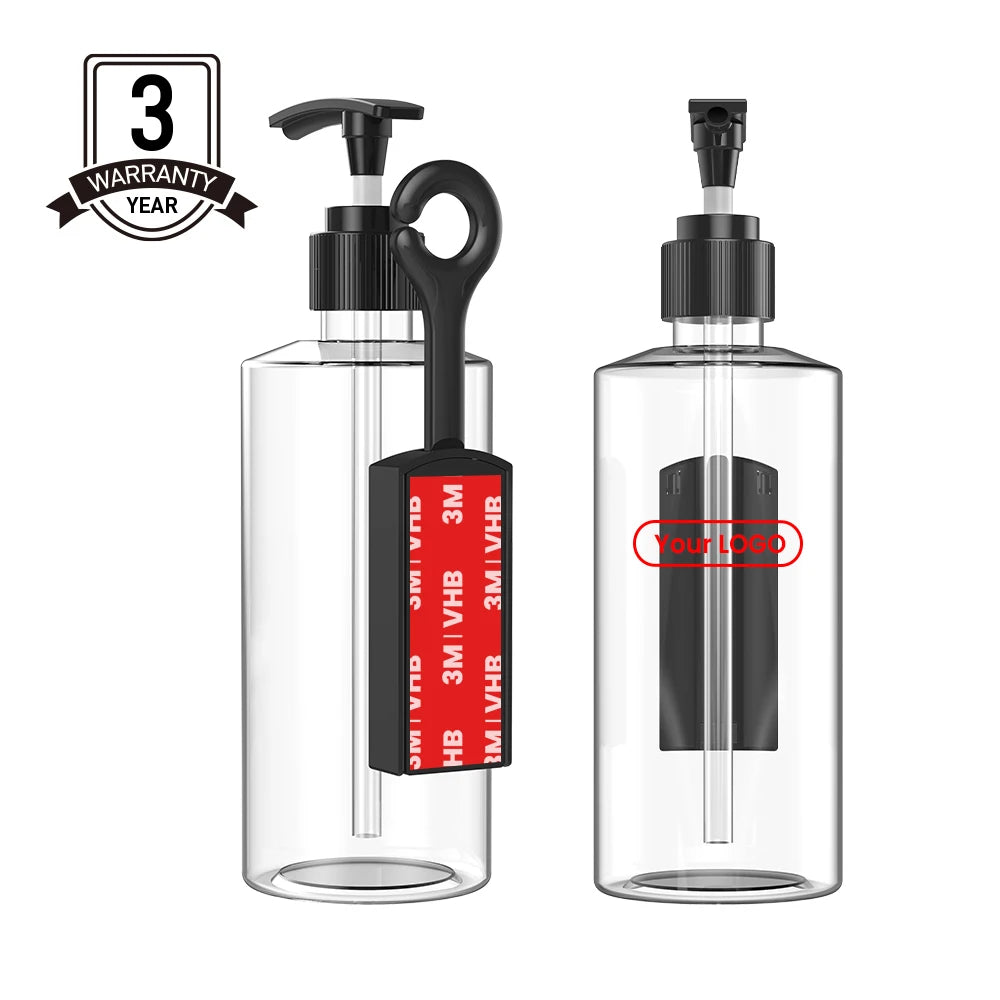 WE Modern Elegant Eco-Friendly Wall Hung Manual Push Liquid Soap Dispenser Set 300ml Hand Soap Dispenser for Bathroom