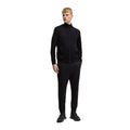 Black Printed Solid Full-Zip Men's Eco-Friendly Fleece Track Jacket Hooded Collar Elastic Cuff Joggers 100% Cotton 2Pcs Winter