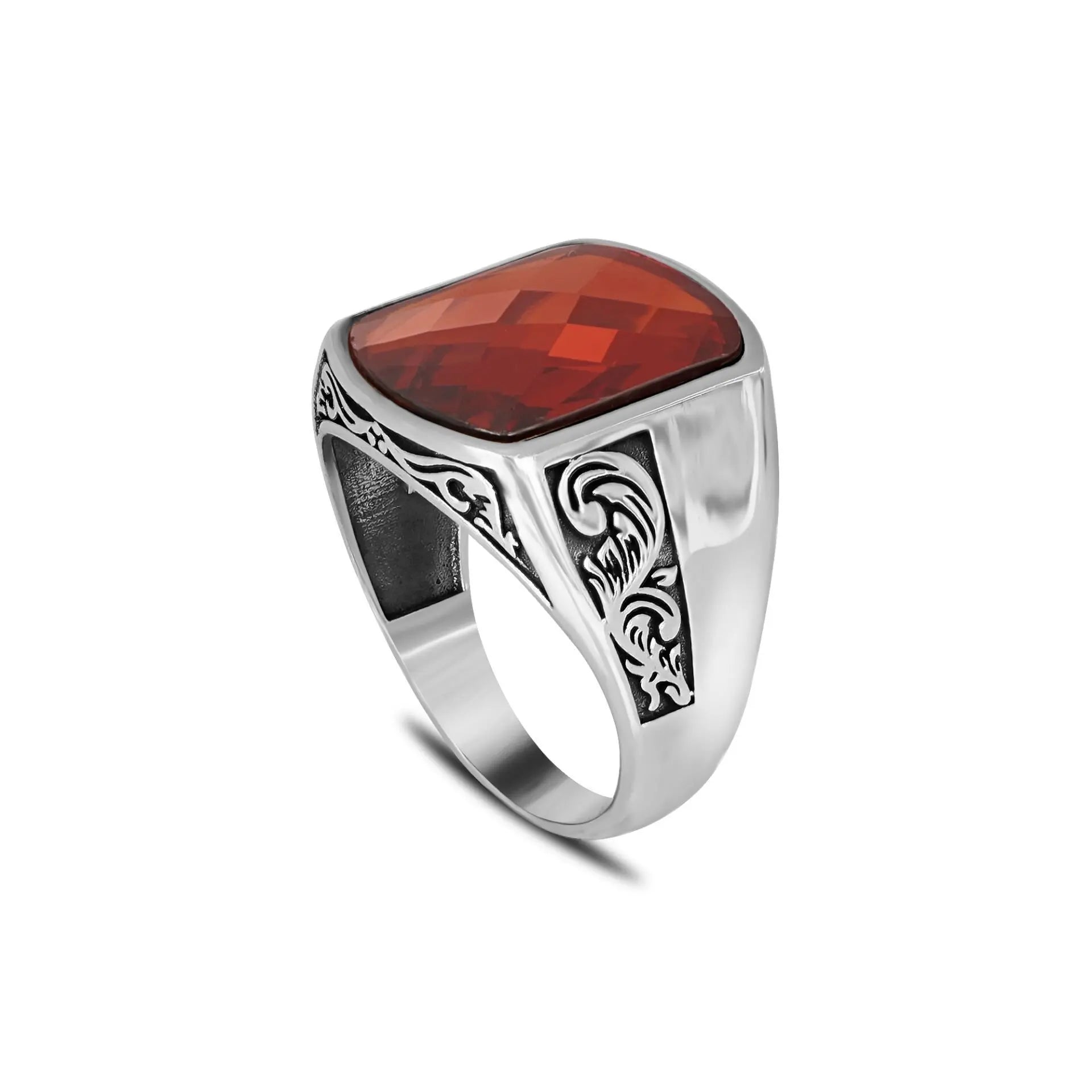 Hot New Azuris VALKH1897 925 Sterling Silver Men's Ring Ottoman Style with Natural Stone Direct From Turkey Sale