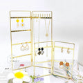 Customized Gold Metal Luxury Store Jewelry Display Stand with Portable Modern Design