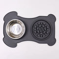 Silicone Pet Licking Pad 2 Grid Non Slip Dog Slow Food Plate Feeding Mat With Suction Cups