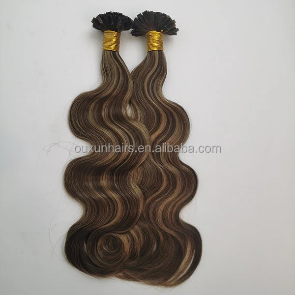 Wholesale Fast Shipping  Wholesale 100% Human Hair Extensions v (k)tip U Tip flat Tip I Tip Hair Extension for Fashion People