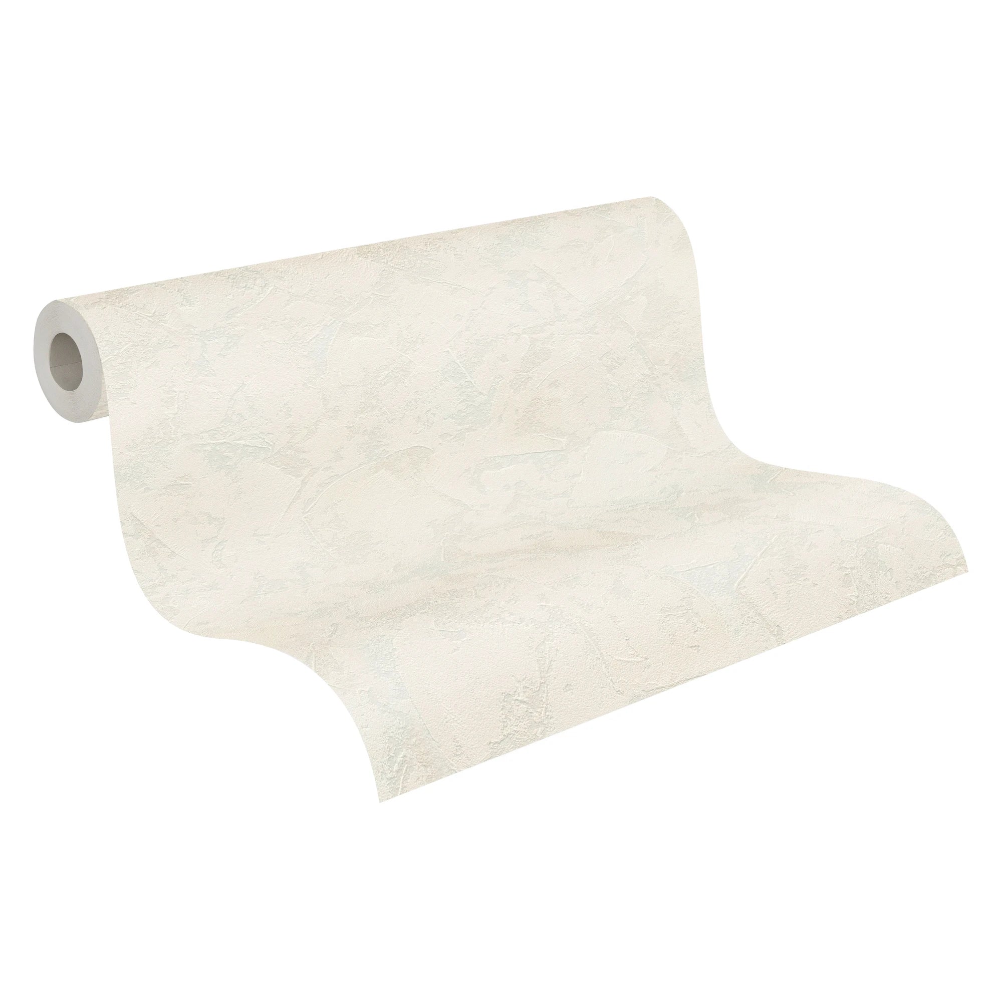 Made in Germany - Wallpaper rolls Plain Cream - Non Woven Vinyl - Modern Wallpaper Plaster Look for Walls - 1005 x 053 m