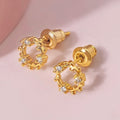 For Foxi in Stock Minimalist Gold Plated Brass Cute Design Women's Jewelry Zircon-Studded Aretes Rhodium-Plated Stud Earrings