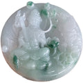 Myanmar Natural a Type Jadeite Jade Pendant Ice-Like Floating Flowers Xianglong Void Tibetan Bodhisattva Emerald Pendant 77.39 MegaBDM