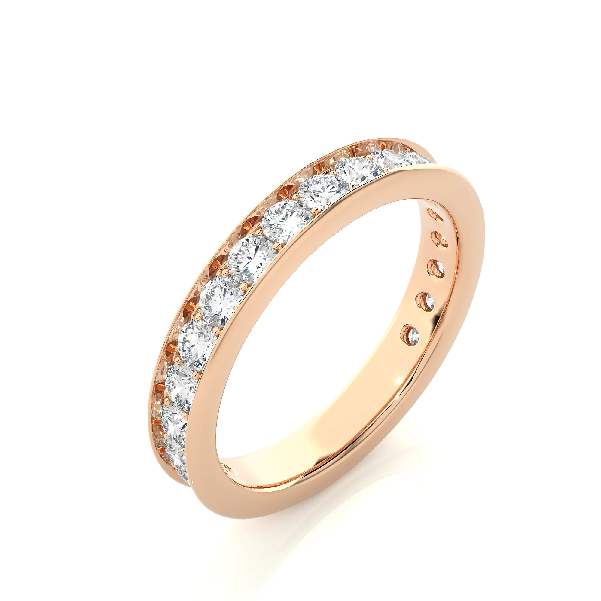 Trending Synthetic Diamond Eternity Band Rings 14K Yellow Gold Full Stackable IGI Certified Classic Wedding Engagement Luxury
