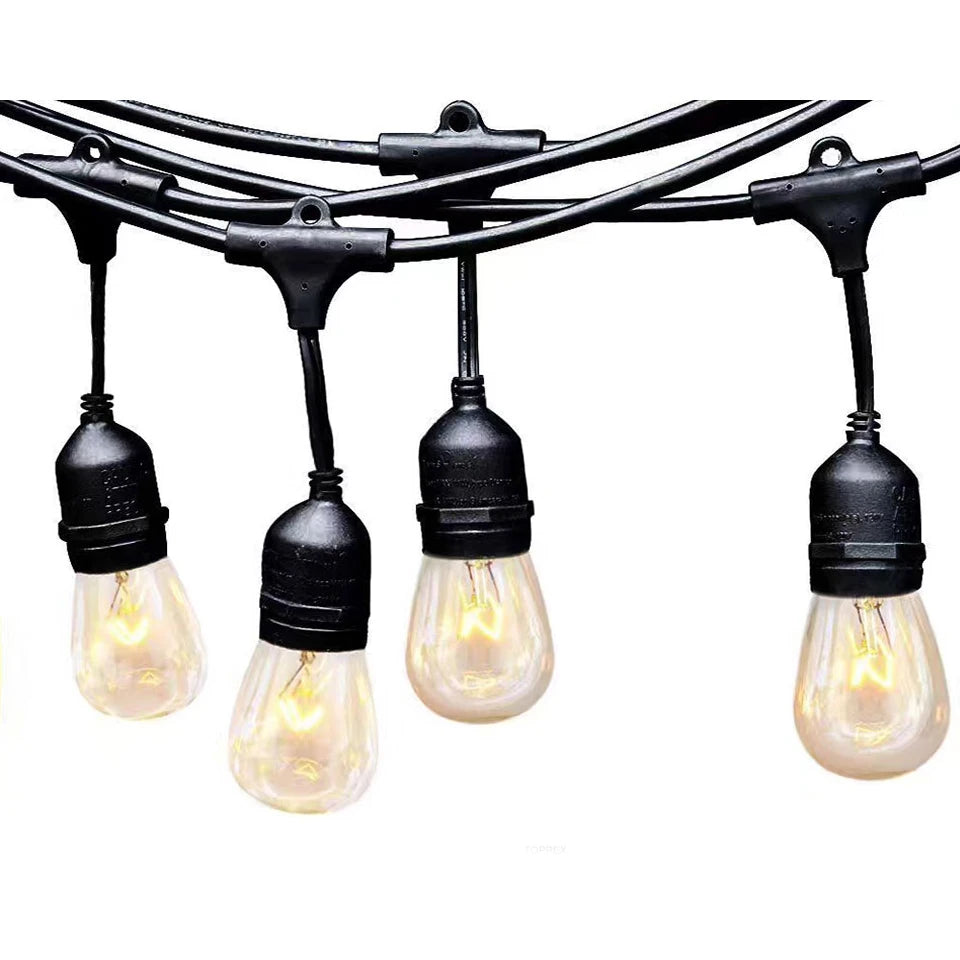Outdoor Use Holiday Decoration Led E27 S14 String Lights Ip65 Lamp Socket Belt Light Waterproof Plastic Lamp Holder