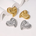 Beimai OEM Stud Earrings Retro High-end Heart-shaped Waterproof Stainless Steel Women Stud Earrings