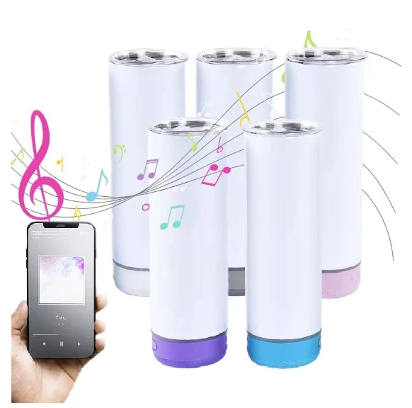 Modern 20oz Bluetooth Audio Stainless Steel Thermos Cup New Trend 304 Double Vacuum Straight Cup Creative Gift Drinkware Water