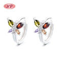 Designer Fashion Aaa Cubic Zirconia Butterfly Circle Hoop Earrings 925 Sterling Silver Huggies Earring for Women Gift