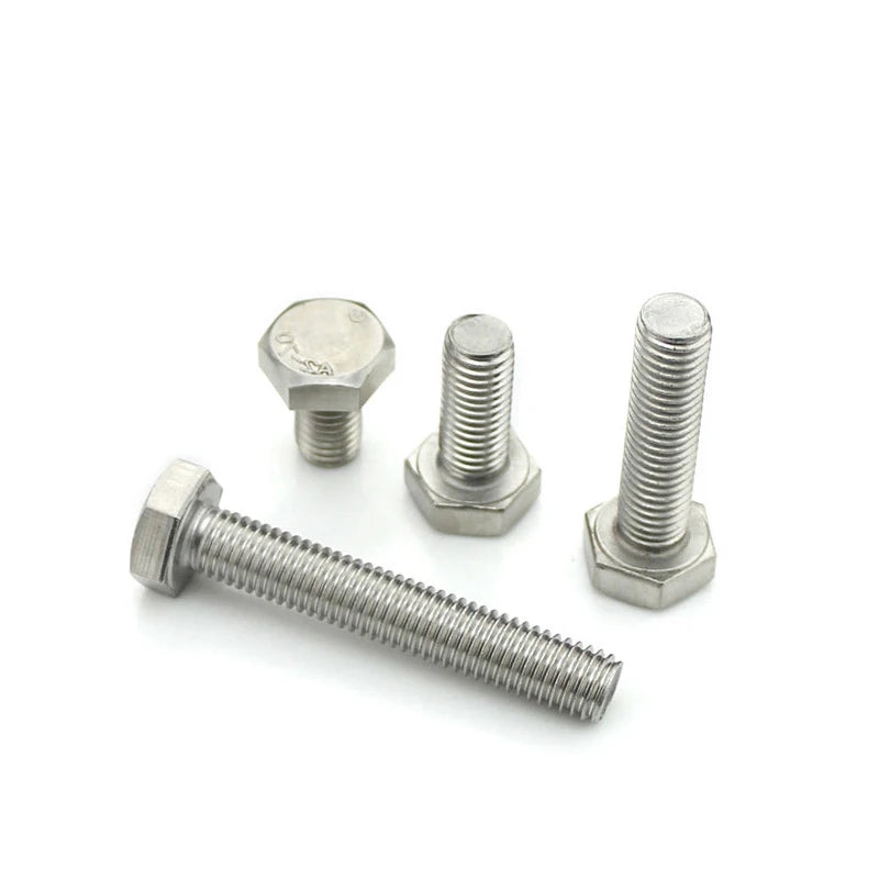 304 Stainless Steel Metric Screw and Bolts DIN933 M4*12 CLASS 4 Plain Hexagonal Head Bolts