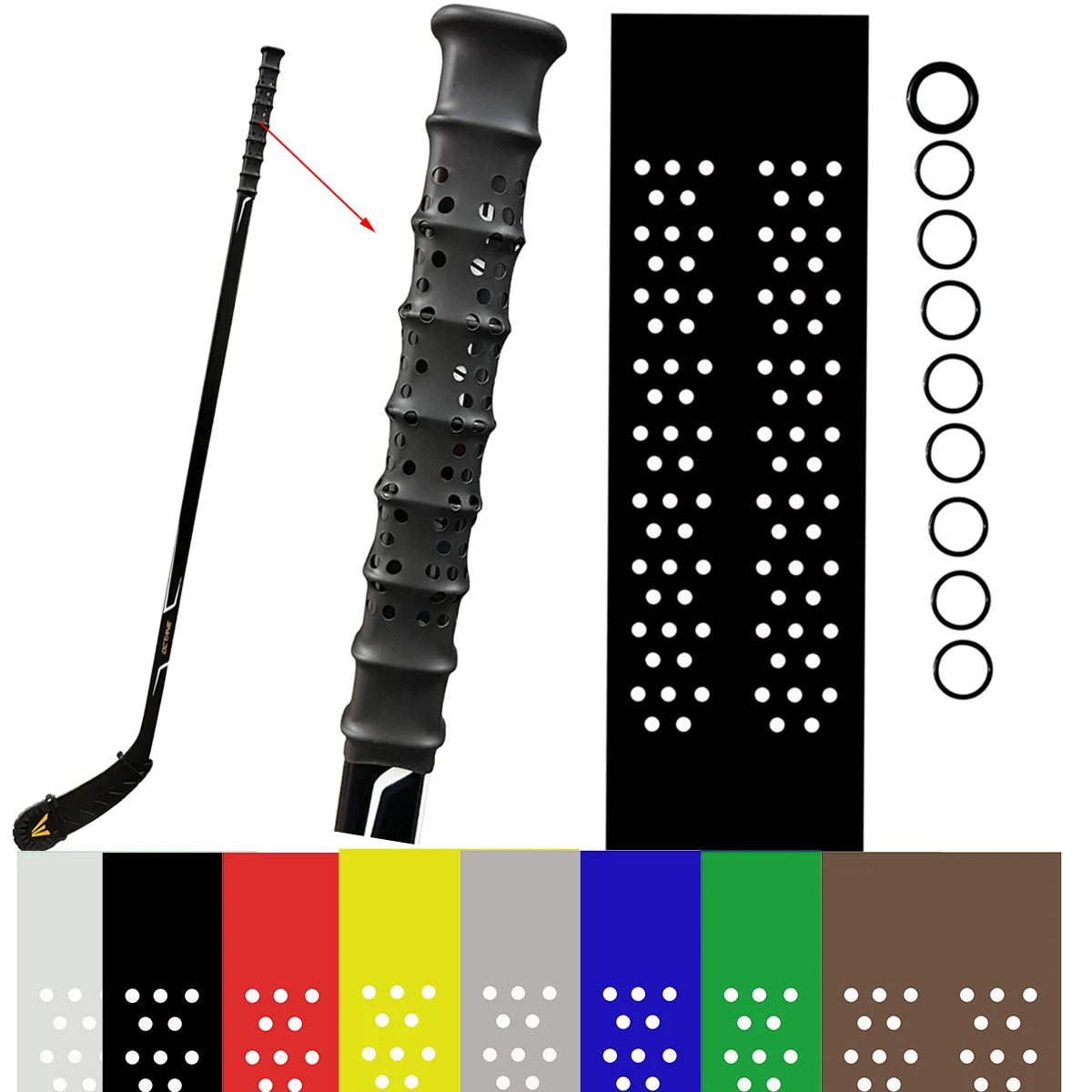 Universal Field Ice Hockey Stick Grip Tape Logo Printing Black White Red Yellow