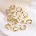 Waterproof Tarnish Free French Style Irregular Geometric Chunky Hoop Earrings Trendy 18K Gold Plated Knot Huggie Earrings