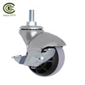 50mm M8 Threaded Stem Swivel Ball Furniture Casters with Brake PP Core TPR Silent Wheels