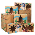Candy Treat Cookie Wrapping Candy Treat Cardboard Kraft Food Small Containers with Lid for Christmas Cookie Boxes