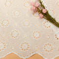 Garment Dress Embroidered Fabric Hollowed-out Diamond Floral Cotton Embroidered Fabric