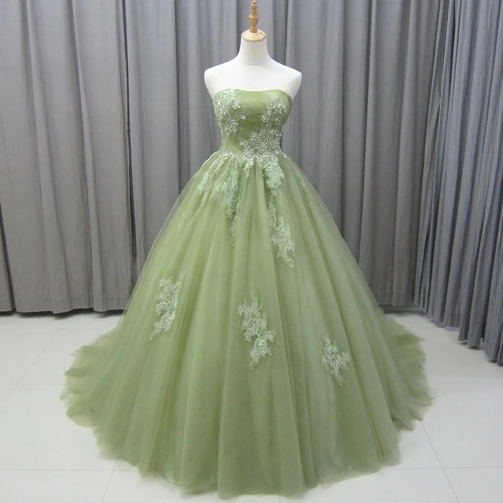 Jancember MZ0012 Beautiful Sleeveless Lace Fabric Evening Dress for Elegant Women