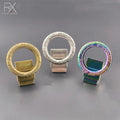Letter Engraved Round Ring Push Lock Clasp for Handbag Zinc Alloy Metal Press Button Bag Closure Hardware Custom Available