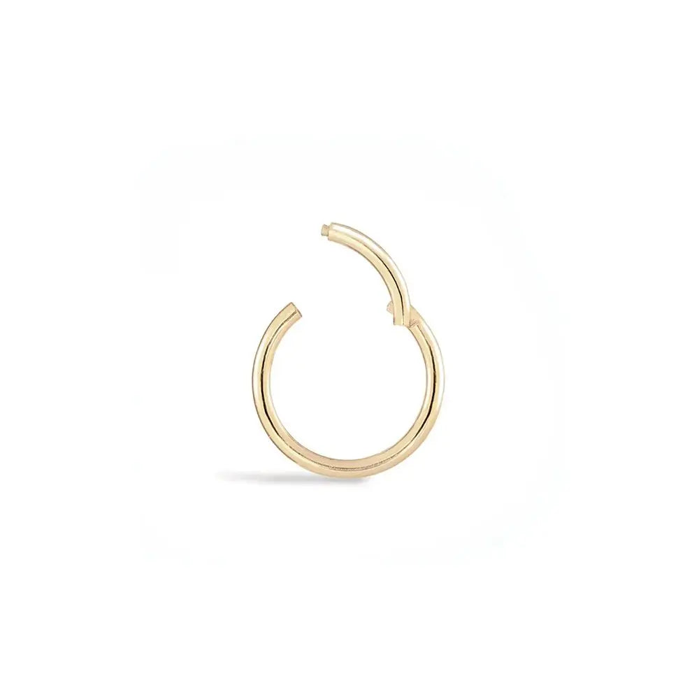 Fashion Jewelry S925 Sterling Silver 18K Gold Plated Zircon Hoop Piercing Nose Ring for Girls