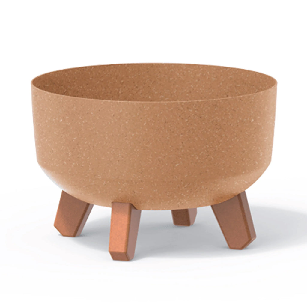 Ochre-colored flower pot without reservoir GRACIA collection 23.5 x 23.5 x 15.5 cm capacity of 3.8 L.