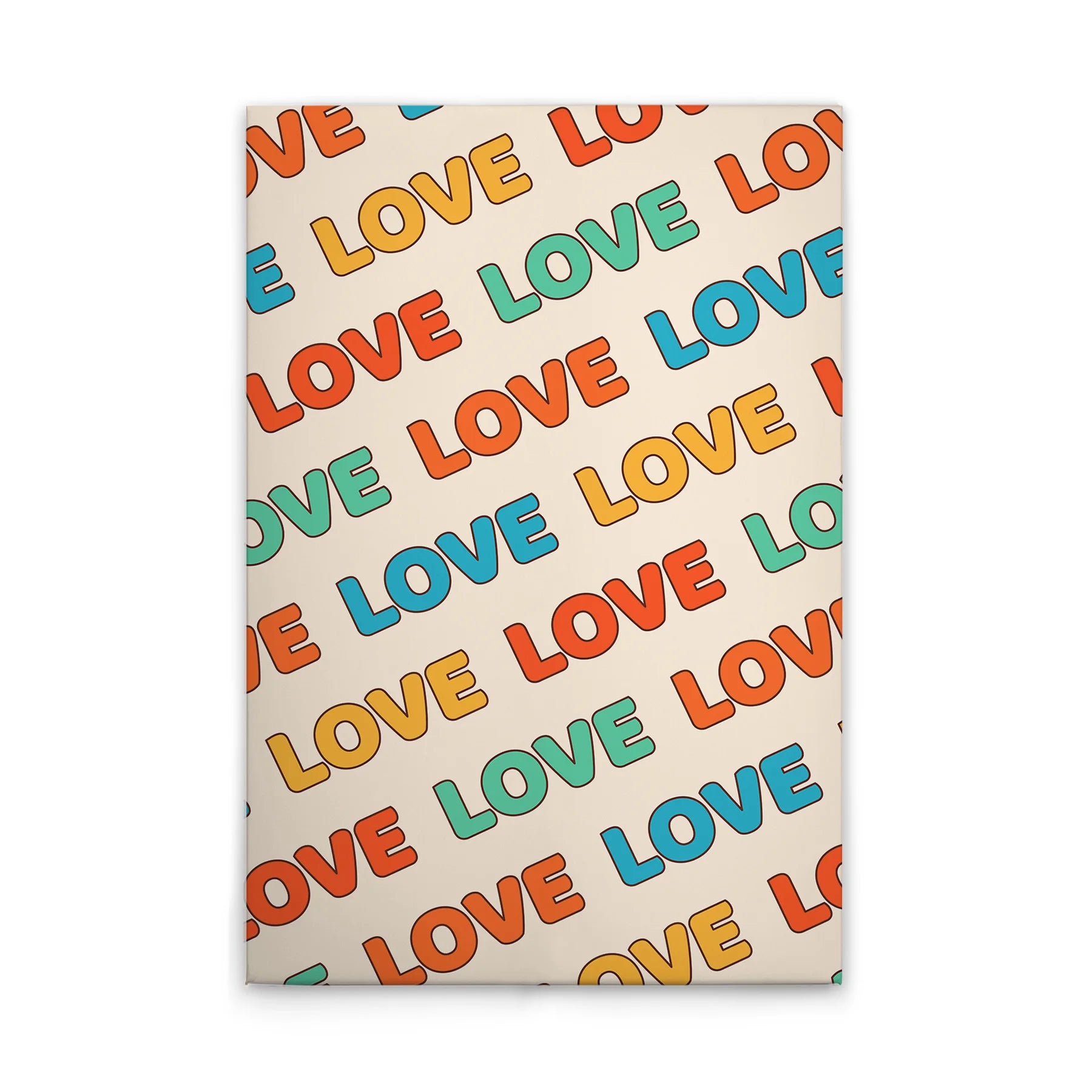 Made In Germany - Home Decor Canvas Picture Colourful Retro Picture Love - Wall Mural In Colourful And Cream - Stretcher Frame