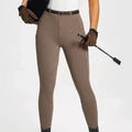 Custom logo Elastic Slim Women's Equestrian Riding Pants Full Anti-Slip Silicone Zipper Pocket Competition Horse Riding Breeches