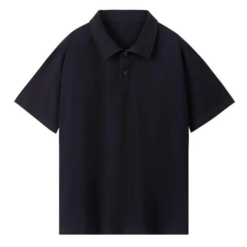 OEM custom logo embroidery printed design 260g 32S double yarn combed cotton solid color lapel shirt work clothes polo T-shirt