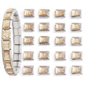 Wholesale Initials with Diamond Gold Stainless Steel Italian Charm Bracelet Letters Charm Link DIY Italian Charms Bracelet
