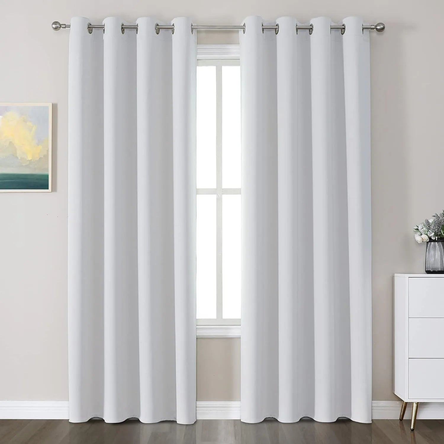 JA Wholesale Polyester Blackout Curtains Grommet Thermal Insulated Room Darkening Curtains for Living Room Oom