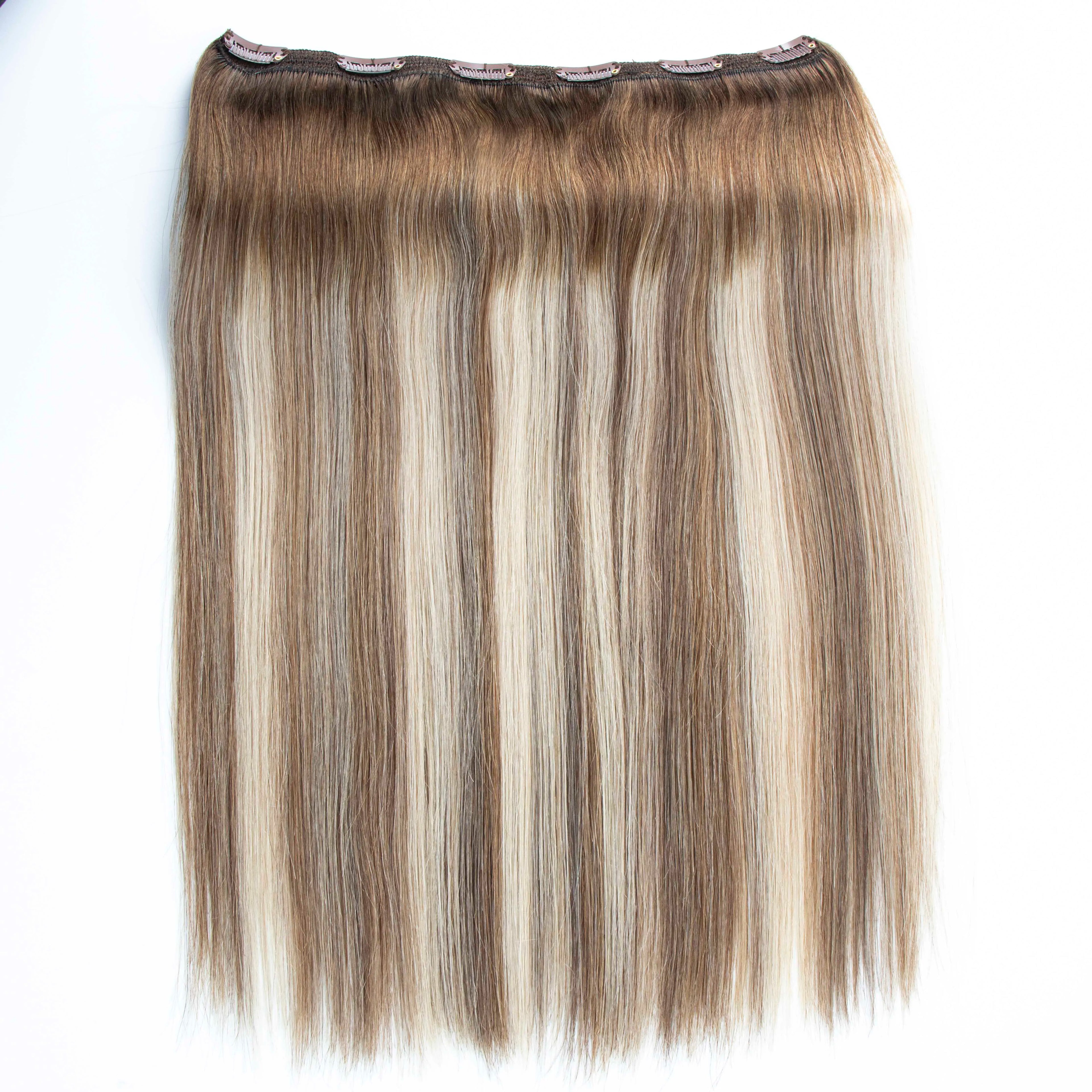 New Product Double Drawn Invisible One Piece Clip in Invisible Injected Halo Hair Extension