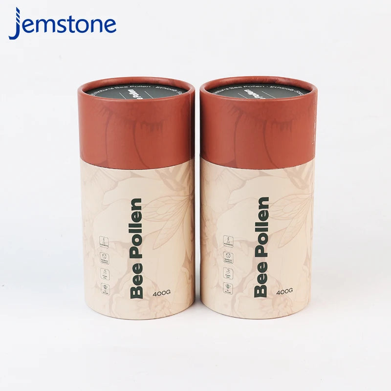 Custom Round Food Grade Cardboard Spice Protein Tea Craft Paper Cylinder Matcha Powder Paper Tube Packaging with Sifter