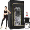 BAFAN Modern Indoor XL Lightweight Portable Full Body Personal Wet Steam Sauna Box with Transom Windows for Home