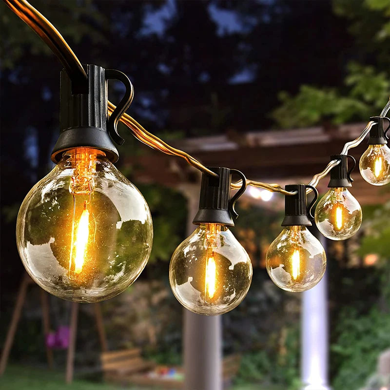 JAIYI 25-foot 50-foot 100-foot G40LED Plastic Bulbs E12 Are Used for Festival Lighting Outdoor Parties and Wedding Decorations