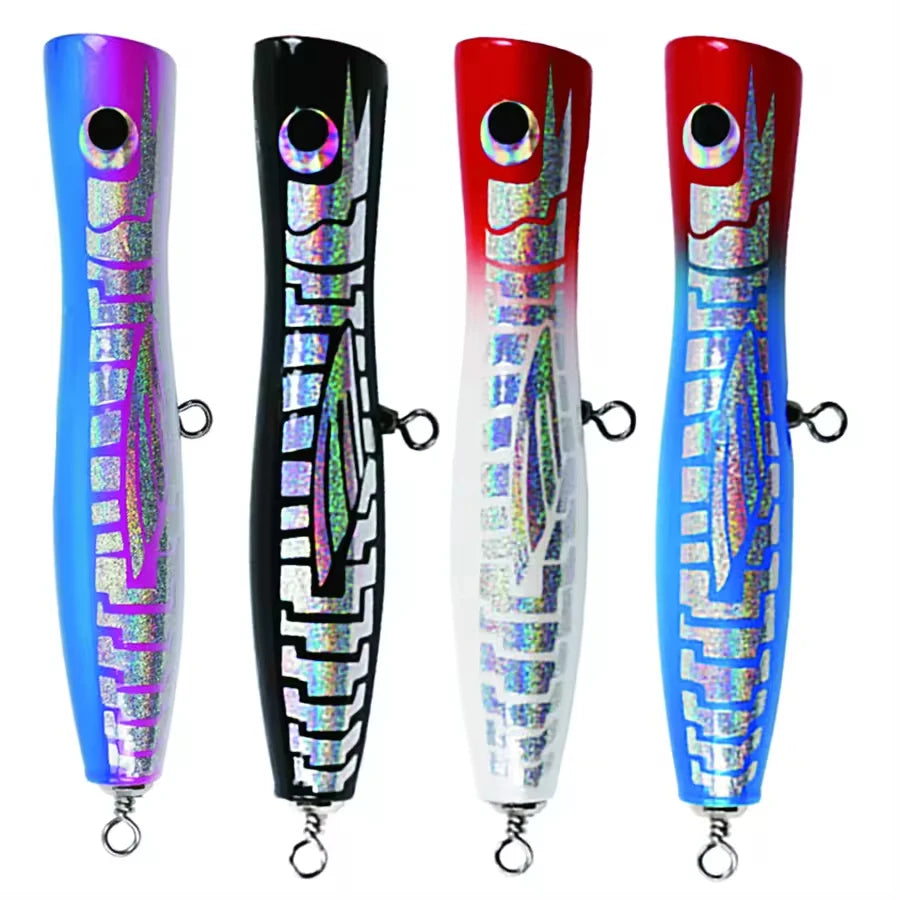 20cm 80g Handmade Hard Wooden Popper Lure Saltwater Artificial Baits for Sea Fishing Trolling Bait Blanks