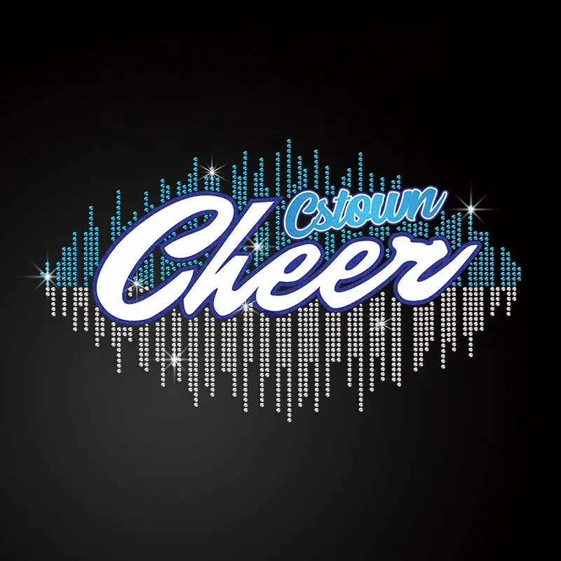 Wholesale Cheer Rhinestone Transfer Designer Iron on Rhinestone