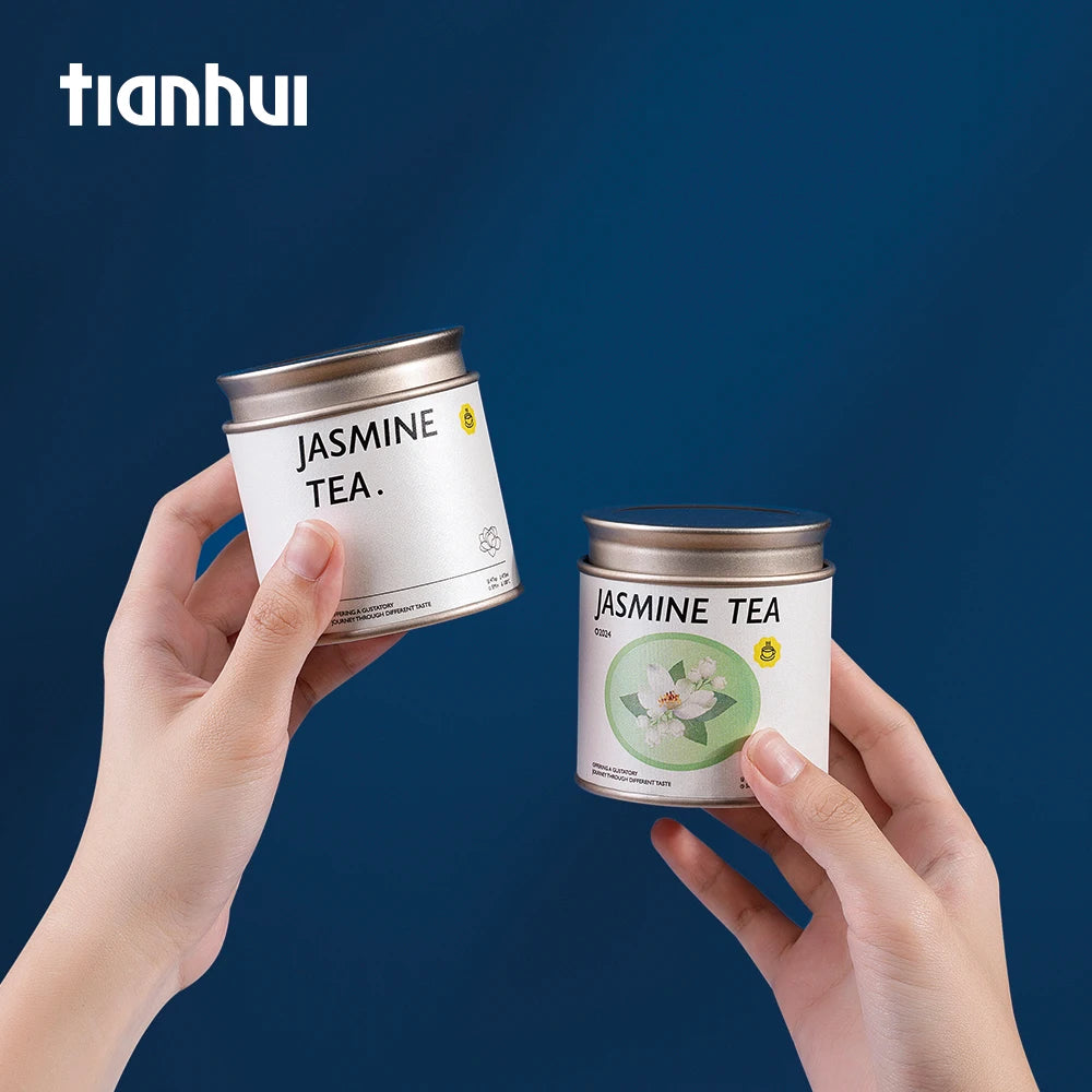 Tianhui Empty Airtight Cans Small Round Tins Jasmine Tea Storage Container