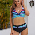 PASUXI Hot Sale High Waisted Bikini Set for Women Two Piece Swimwear Printed Bathing Suit Eco Friendly Beachwear