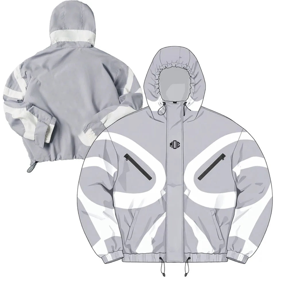 Men's Designer's Streetwear Heavyweight Nylon/Cotton Hooded Jacket Custom Panel Hoodies Airbrushing & Other Designs OEM Supplier