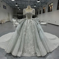 Jancember MN264 Stylish Half Sleeve Empire Shiny Ball Gown Women's Wedding Dresses