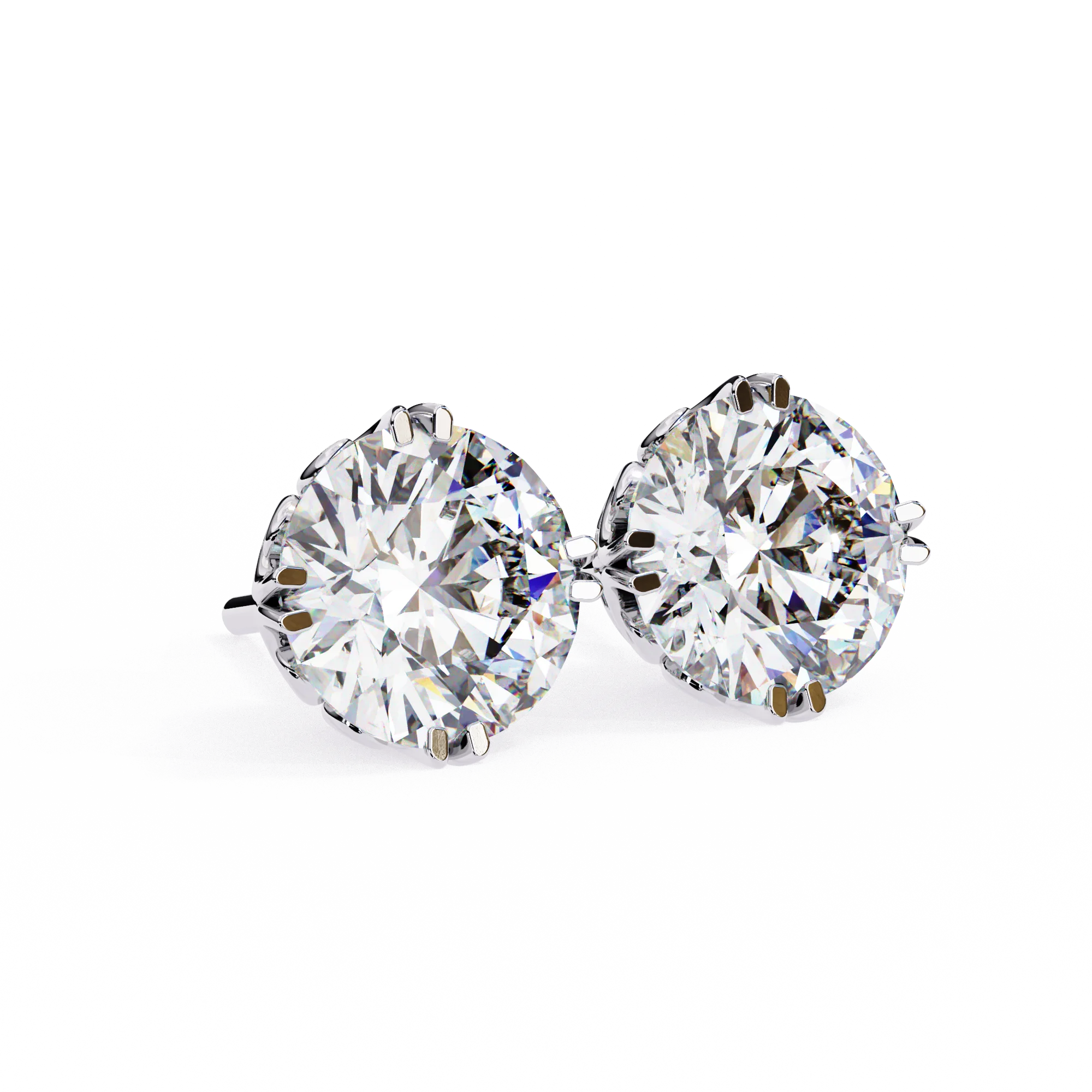 REYES Custom 2.5 Carat VVS Moissanite Wedding Gift Stud Earrings Round Cut 925 Sterling Silver Vintage Style GRA Certified