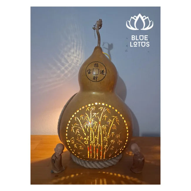 BEST SELLING Carved Gourds: Elevate Your Space with Natural Beauty & Gentle Warmth. HIGH QUALITY Craftsmanship - BLUE LOTUS