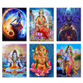 Indian God & Buddha Wall Art Print Wall Art Picture Poster Unframed Canvas Poster for Living Room Entrance Hall Decor Painting MegaBDM