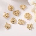 Brass Plated with 14K Gold Zircon Heart Shaped Pendant for DIY Handmade Bracelets Necklaces and Earrings Jewelry Making Charms