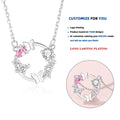 FDXZ-208 S925 Sterling Silver Bow Pendant Choker Women's Pink Zircon Butterfly Drop Diamond Necklace Garland Design Fine Jewelry