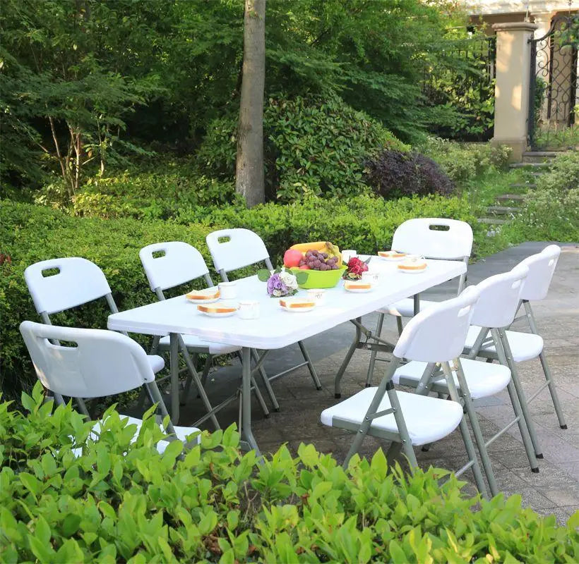 Wholesale Modern Outdoor Dining Folding Tables White Plastic Furniture Design for Hotels Schools Hospitals and Parks