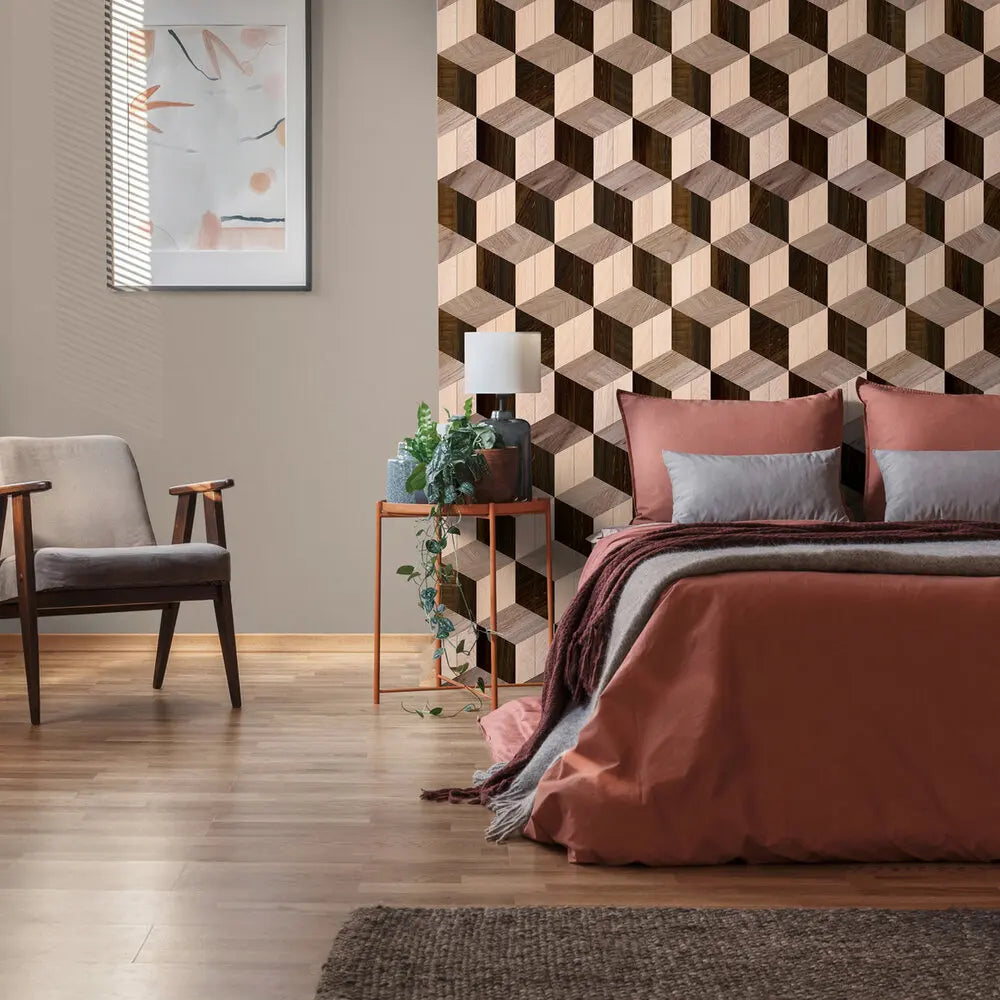 Made in Germany Photo Wallpaper Murals 3D Look Brown Beige Non Woven Vinyl Wall Mural Graphic Large Format Bulk - 159 x 280 m