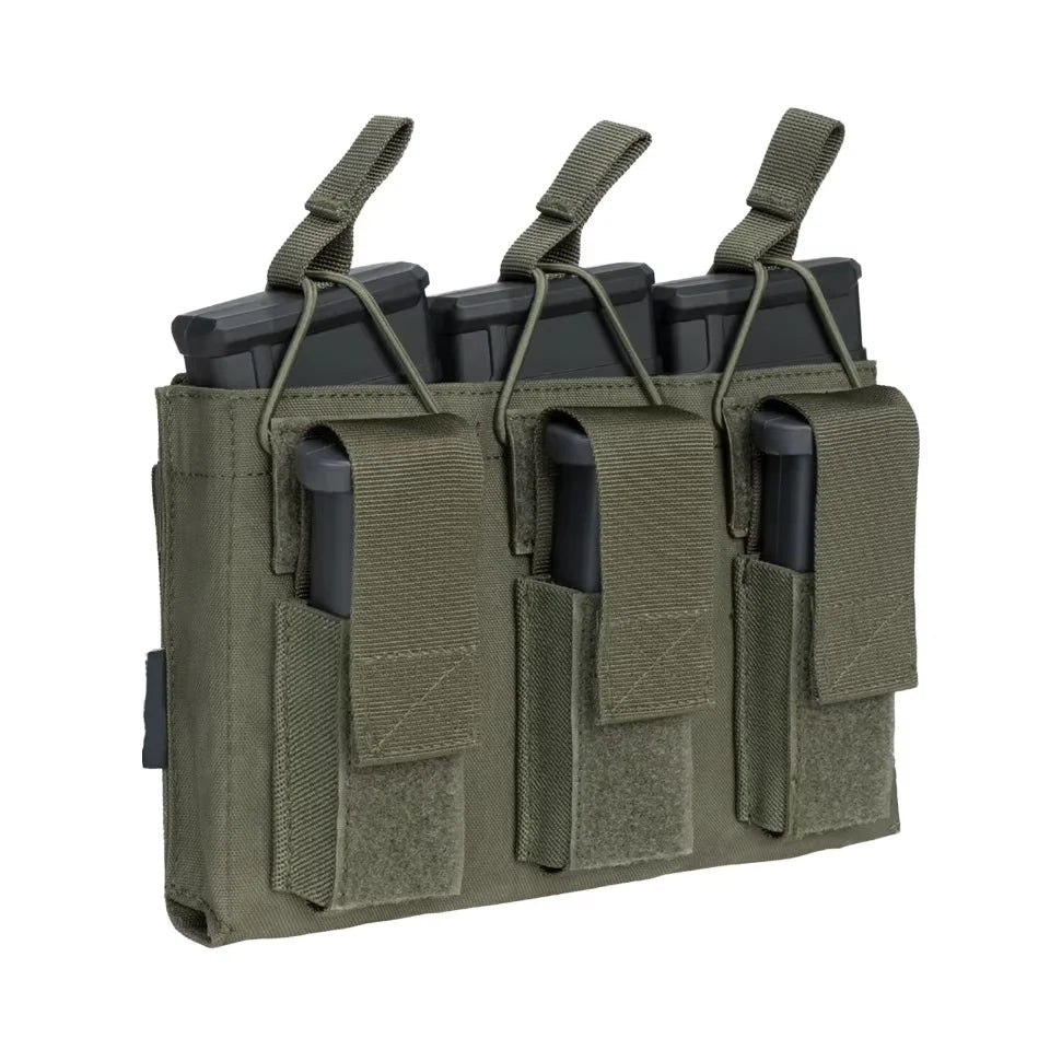 Triple Nylon Tactical Magazine Accessory Bag with MOLLE System Quick Release & Lightweight Design-Durable Outdoor Use Storage