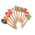 Wholesale 35cm Silicone Head Wooden Handle Spatula Custom Color Personalized Multifunctional Christmas Pastry Pizza Butter