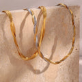 Dropshipping Tarnish Free Jewelry Twisted Snake Chain Choker Necklace PVD Gold Plated Stainless Steel Necklace