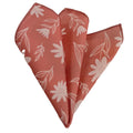 Pet's Eye Flower Printed 100% Cotton Certified Organic Pocket Square with Extra Stitching in the Center